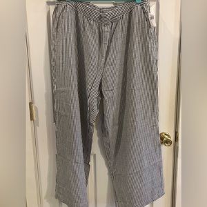Old Navy Striped Linen Wide Leg Pants